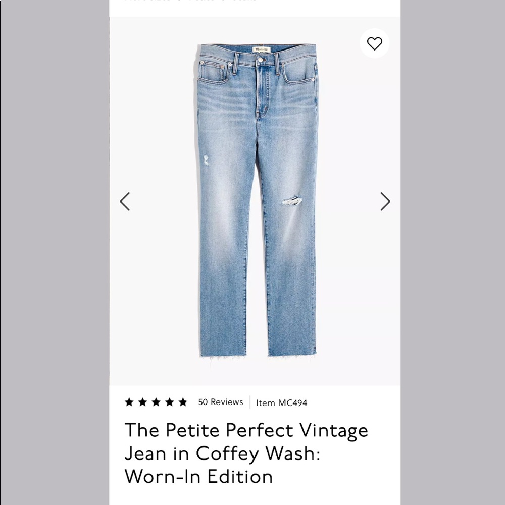 Madewell perfect vintage jeans
